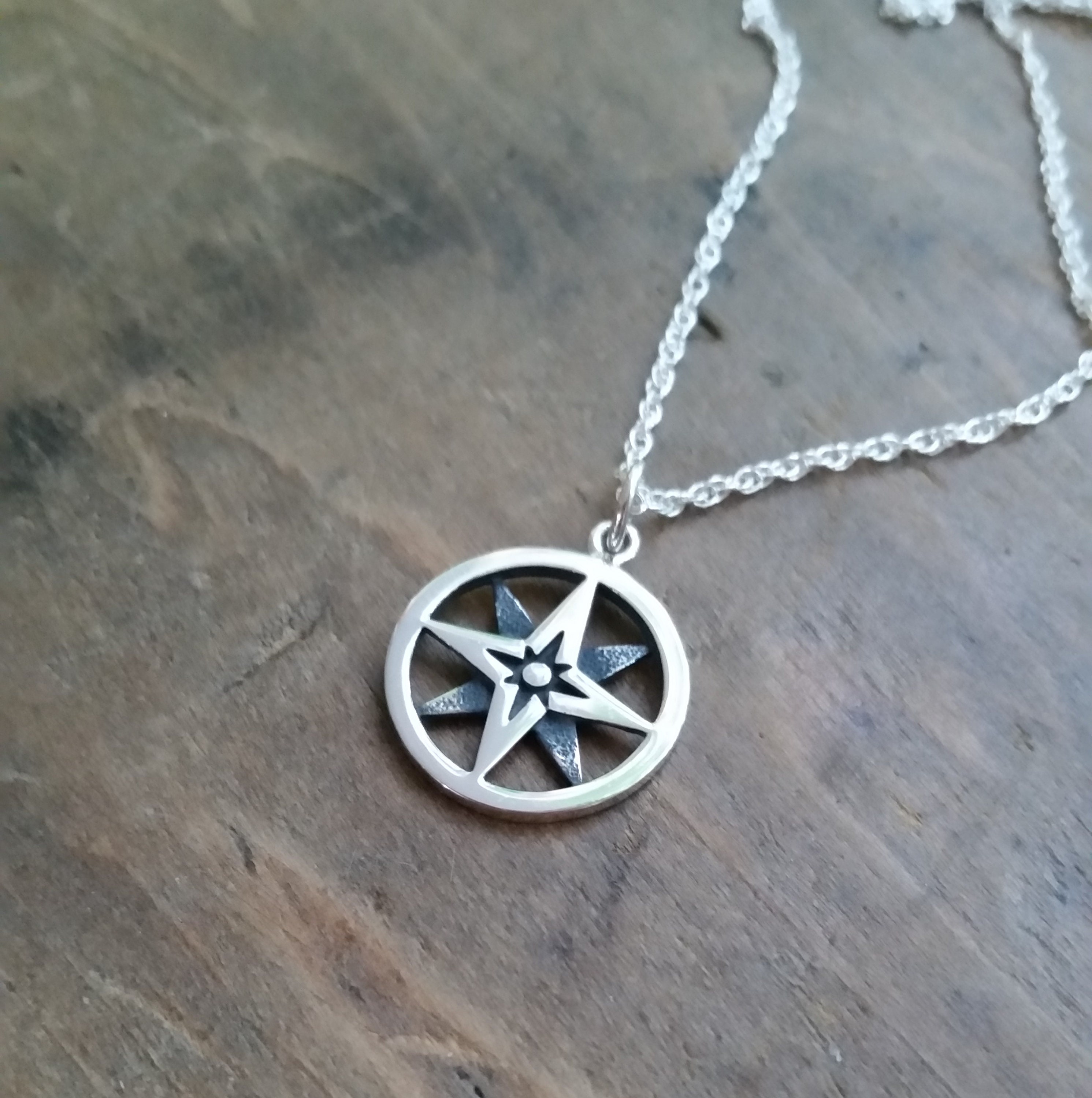 Small Compass with rope pendant Mini compass W1
