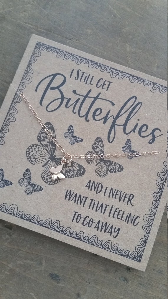 Teeny Tiny Butterfly Necklace Etsy