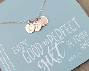 Every Good And Perfect Gift Childs Initial Necklace