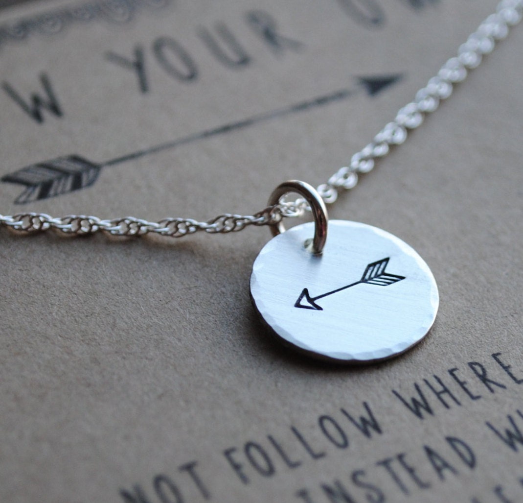 Follow Your Own Arrow Necklace Back To School Tiny Arrow Inspirational Necklace Graduation Gift