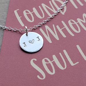 Personalized Couples Initial Necklace  .  Perfect Valentine's Day Gift for Her or Him . Newlywed Gift