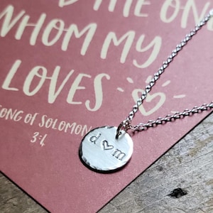 Personalized Initial Necklace: Sterling Silver Couples Gift