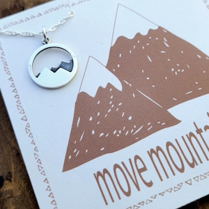 Move Mountains Necklace  .  Graduation Gift . Inspirational Jewelry for New Job . College Graduation  .  High School Graduation Gift