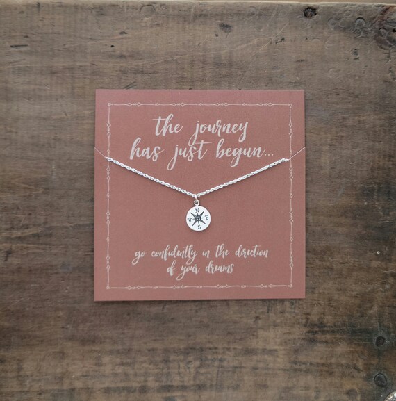 Trust in Your Journey Compass Necklace Rope Chain