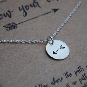 Follow Your Own Arrow Necklace . Personalized Graduation Gift . Travel Gift Wanderlust image 1