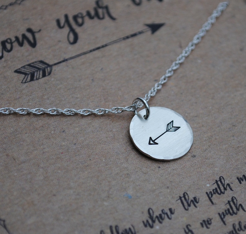 Follow Your Own Arrow Necklace . Personalized Graduation Gift . Travel Gift Wanderlust image 1