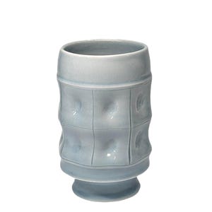 Peter Beasecker Studio Pottery Porcelain Celadon Altered Tumbler Cup