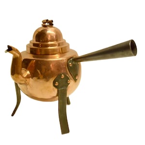 Vintage Swedish Copper Kaffepanna – Early 1900s Handmade Folk Art