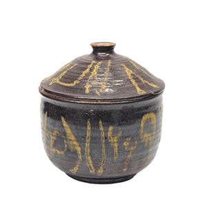 Frances Senska Studio Pottery Lidded Jar, Signed Bozeman Montana Archie Bray