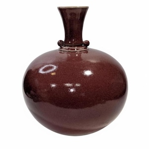 Heidi Kreitchet Copper Red Studio Pottery Spherical/Globe Bottle Form Vase