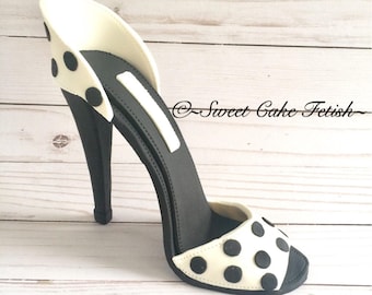 Gumpaste High Heel   Shoe Cake Topper  Fondant high heel  sugar shoes for cakes  Fondant shoe  Gumpaste shoe  Birthday cake topper