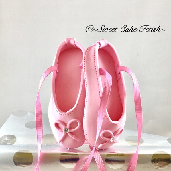 Ballerina Cake Topper Pink Ballet shoes cake topper Birthday cake topper Ballerina cake decorations Ballerina birthday decor Ballerina cake