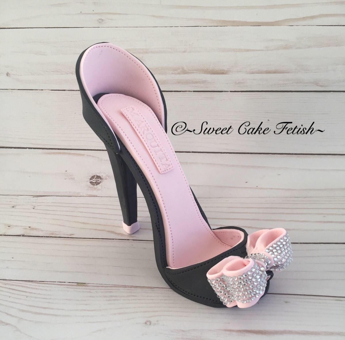 Zapato de pasta de goma Tacón alto de pasta de goma Adorno para tarta Adorno de moda Zapatos de azúcar Tacón alto de fondant Adorno para zapato Tacone