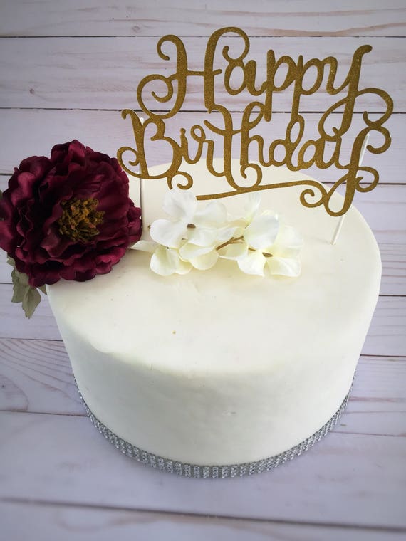 Happy Birthday cake topper Compleanno topper Gold glitter topper Striscione  compleanno Buon compleanno striscione Gold topper Gold cake banner -   Italia