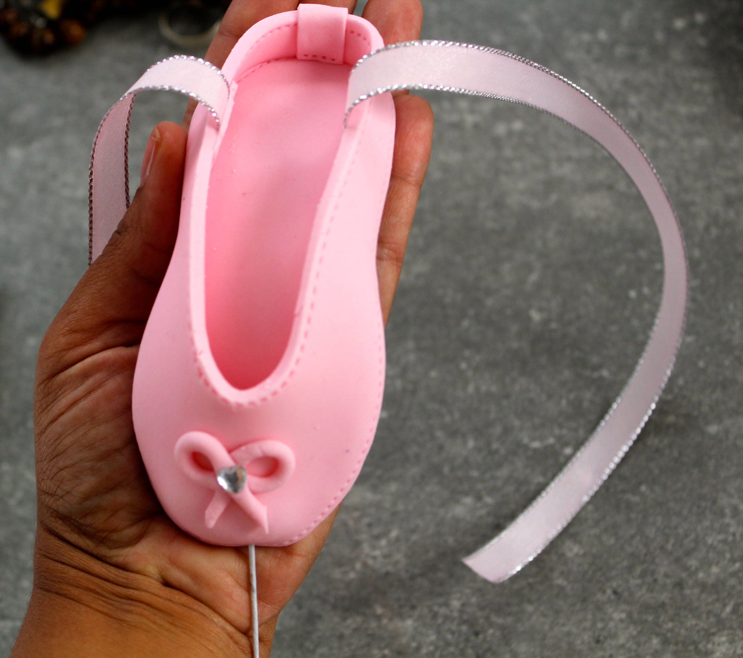 Ballerina Cake Topper Pink Ballet Shoes Cake Topper Birthday Etsy