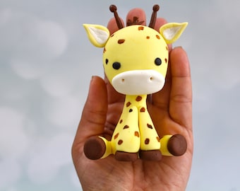 Fondant Giraffe  Gumpaste Giraffe  Safari Cake topper Edible Giraffe  Edible cake topper Jungle Birthday Sugar Giraffe  Baby Shower Cake