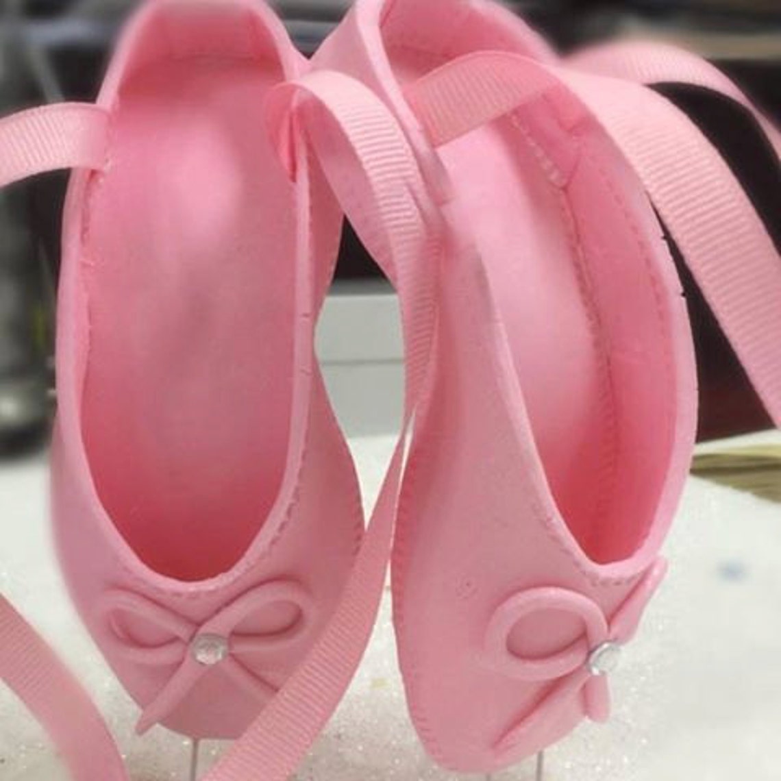 Ballerina Cake Topper Pink Ballet Shoes Cake Topper Birthday Etsy UK