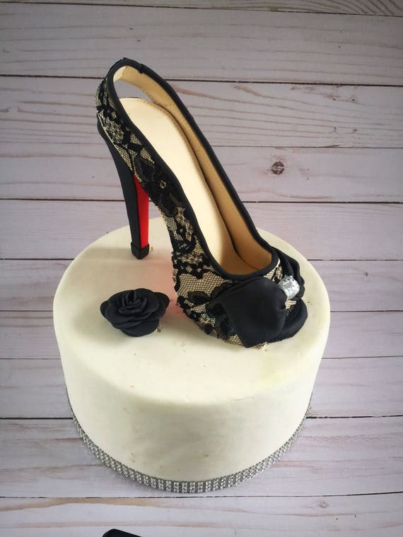 Haut Talon Gateau Topper Gateau De Chaussure Topper Femme Etsy