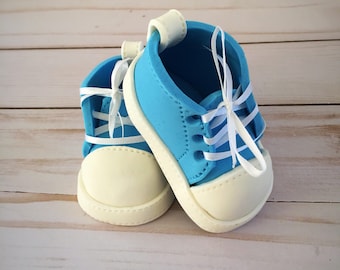 Gumpaste baby shoe  Baby shoe cake topper  Cake topper  Baby Shower topper Fondant baby shoes Gumpaste shoe topper Sugar baby shoes