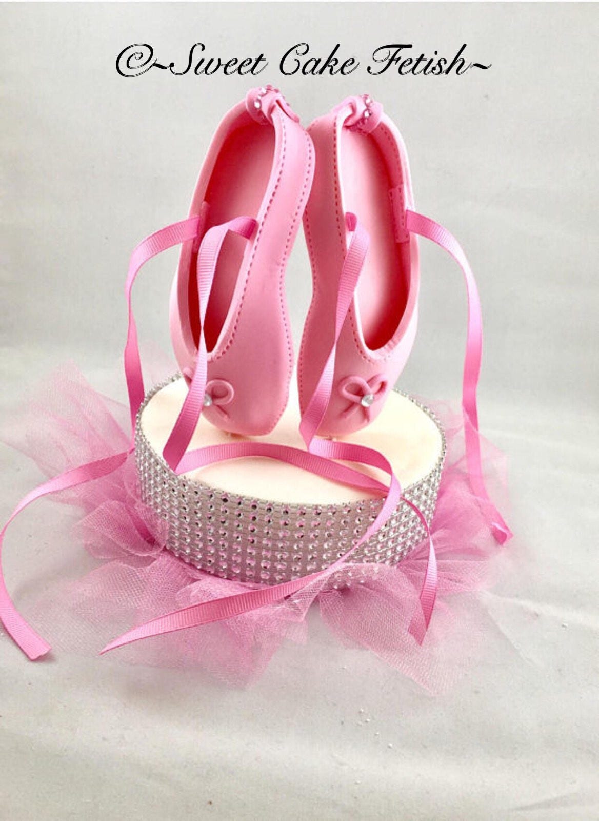 Ballerina shoes and pedestal cake topper Ballet shoes cake Etsy