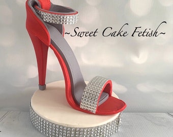 Gumpaste high heel  Fondant high heel  Sugar Heel  High heel topper  Fashion topper  Fondant shoe Cake topper  High heel Cake  Gumpaste Shoe