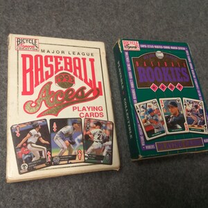 Conjunto vintage de 2 cartas de baralho Bicycle - Major League Baseball 1993 Aces e 1992 Rookies