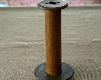 Antique Wooden Textile Spool | Rustic Industrial Decor | Up-Cycling Project