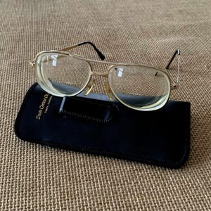 Vintage Aviator Eyeglasses | Gold Metal Frames | Double Bridge | Retro Glasses