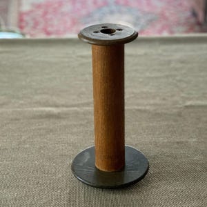 Antique Wooden Spool | Vintage Textile Bobbin | Rustic Industrial Decor | Old Wooden Spool | Wood Thread Spool | Primitive Wooden Spool