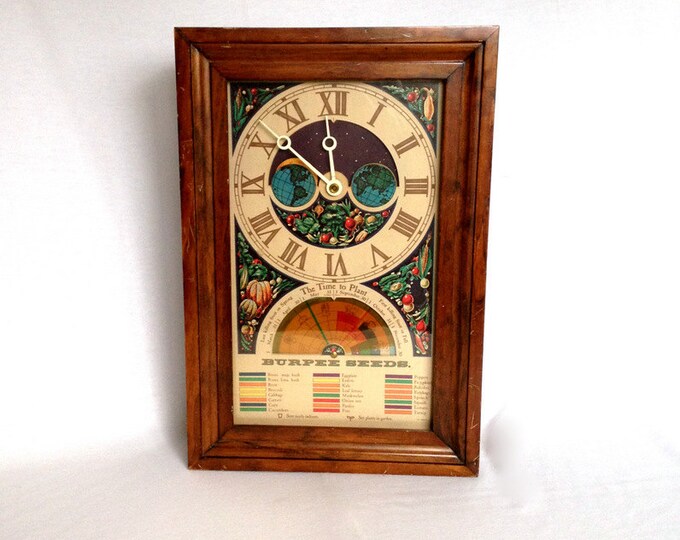 Vintage Clock Burpee Seed Planting Guide Time to Plant Mantle Clock