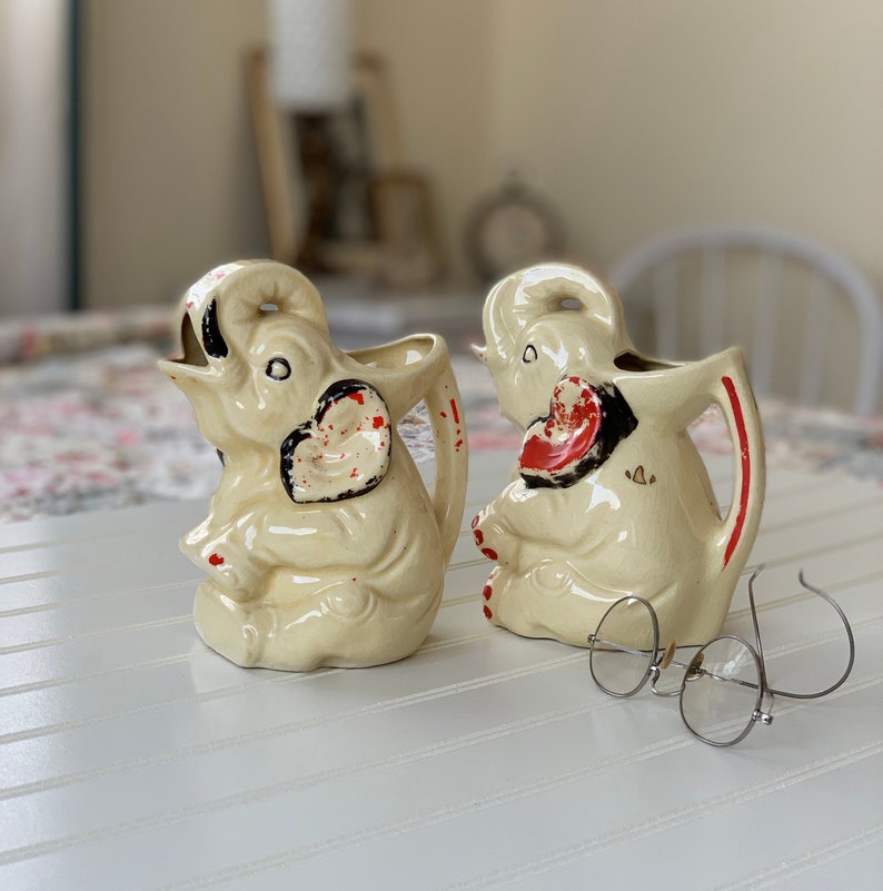 Vintage Elephant Pitchers Elephant Decor Pitcher Set Milk Etsy