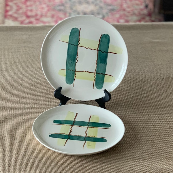Vintage Stetson China Plates Set of 2 | Mid Century Ceramic Dinner Plates