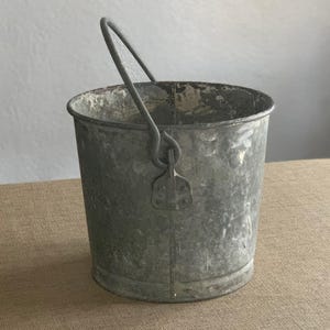 Vintage Heavy Duty Steel Bucket with Reinforced Bottom | Authentic Vintage Utility Bucket | Industrial Bucket Steel Heavy | Farmhouse Decor