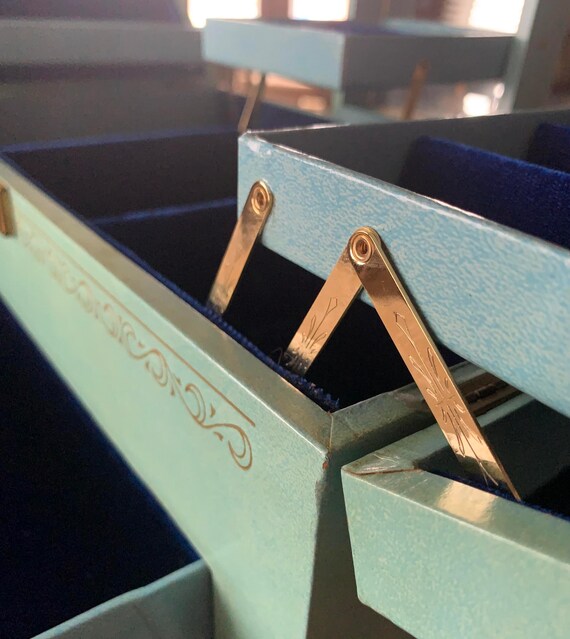 Vintage Jewelry Box Large TwoDrawer Jewelry Storage… Gem