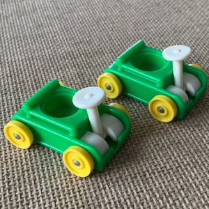 Vintage Fischer-Preis Little People Wagon | Grüne Wagon oder Go-Carts von Fischer-Preis | Klassische Little People Accessoires | Wird einzeln verkauft