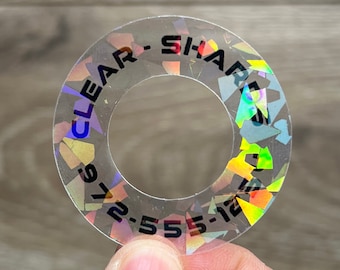 Disc Golf Labels - CLEAR SHARDS MINIs - Personalized