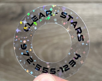 Disc Golf Labels - CLEAR STARS MINIs - Personalized