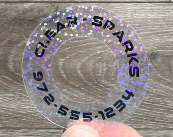 Disc Golf Labels - CLEAR SPARKS MINIs - Personalized
