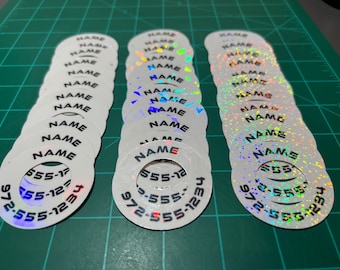 Disc Golf Labels (36) - Holo MINIs Collection - Personalized