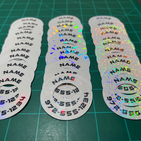 Disc Golf Labels (36) - Holo MINIs Collection - Personalized