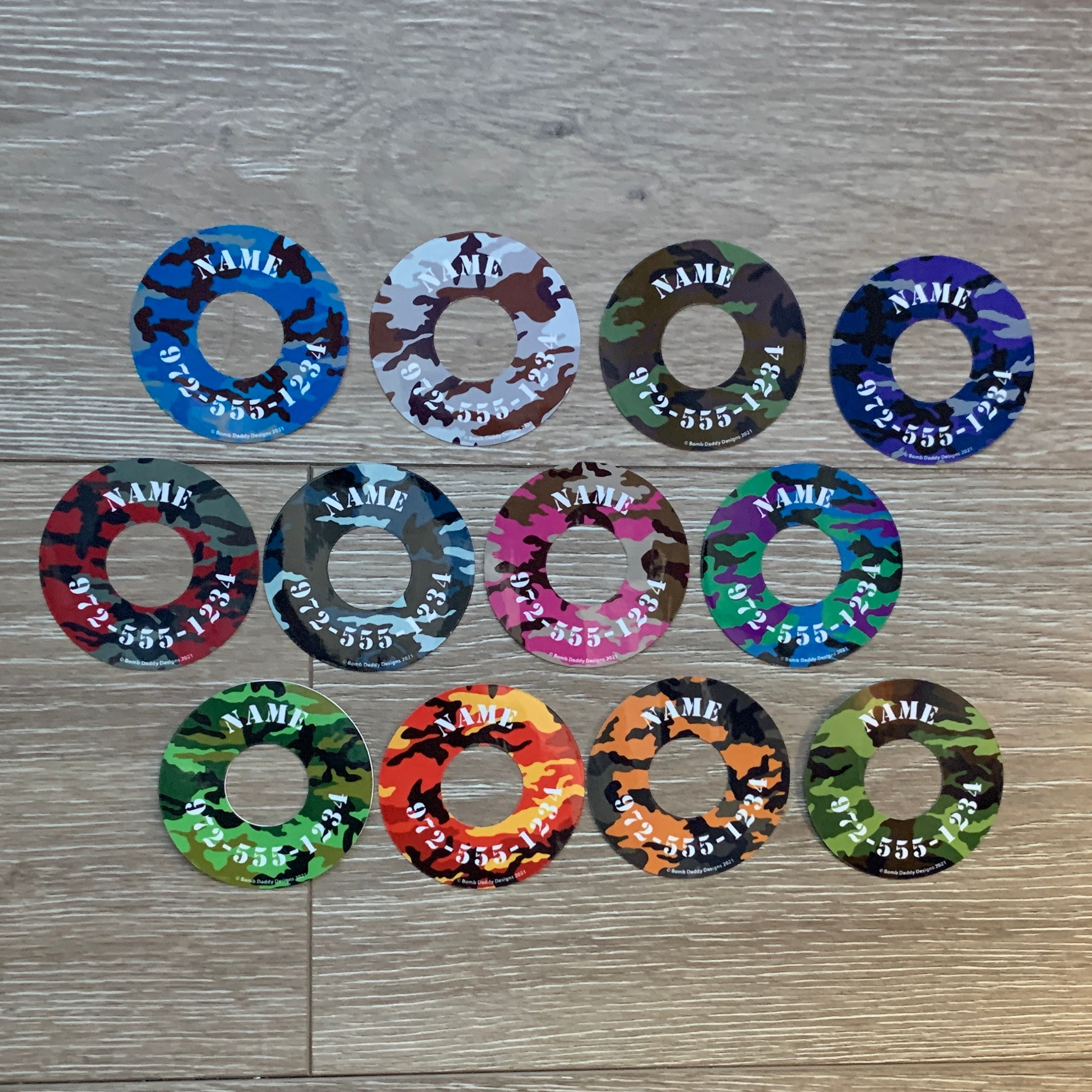 Disc Golf Labels 12 Camo Series Personalized Etsy