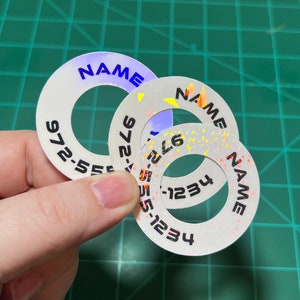 Discgolf-Etiketten (24) – Wählen Sie 2 Stile Holo MINIs – personalisiert