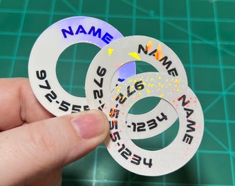 Disc Golf Labels (24) - Pick 2 Styles Holo MINIs - Personalized