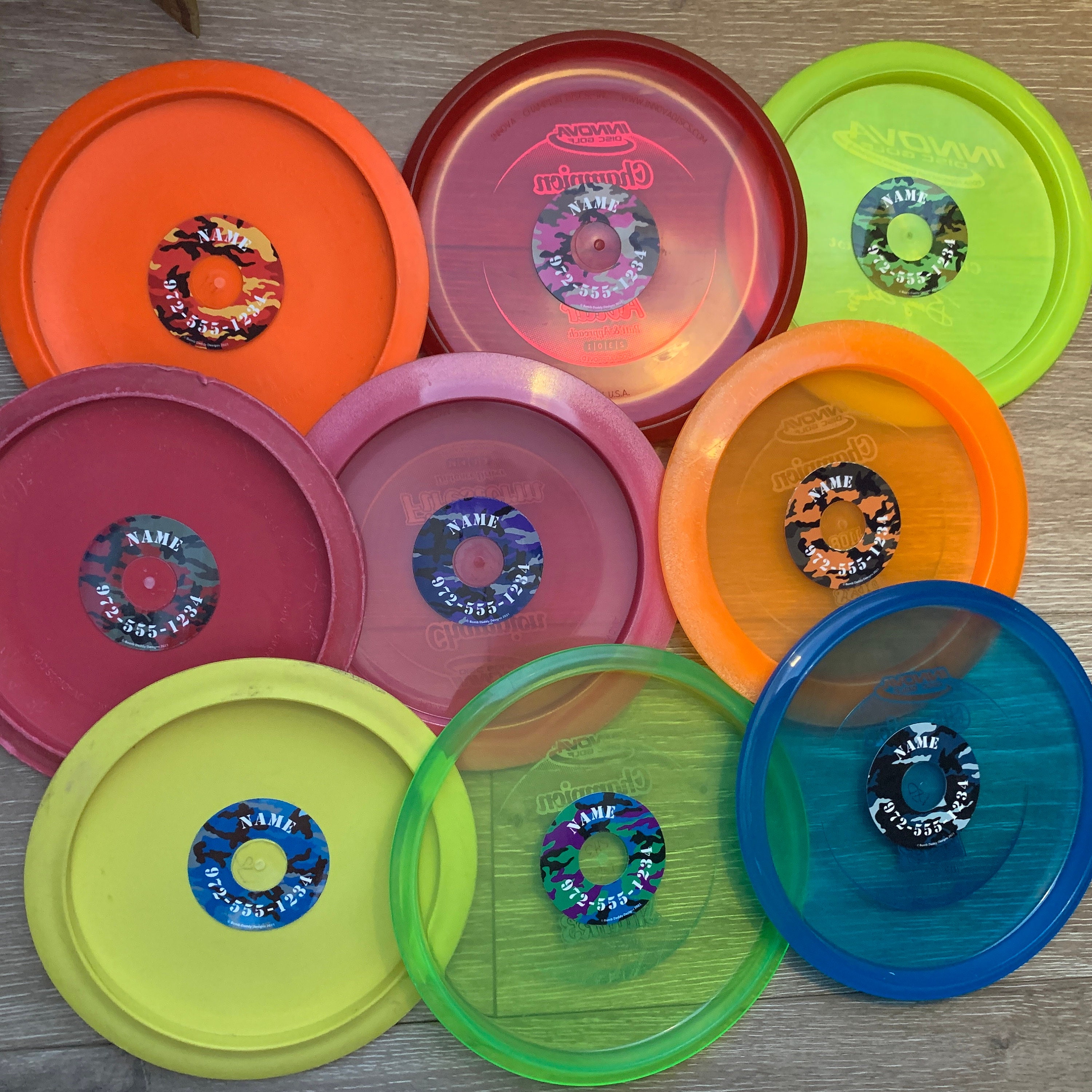 Disc Golf Labels 12 Camo Series Personalized Etsy