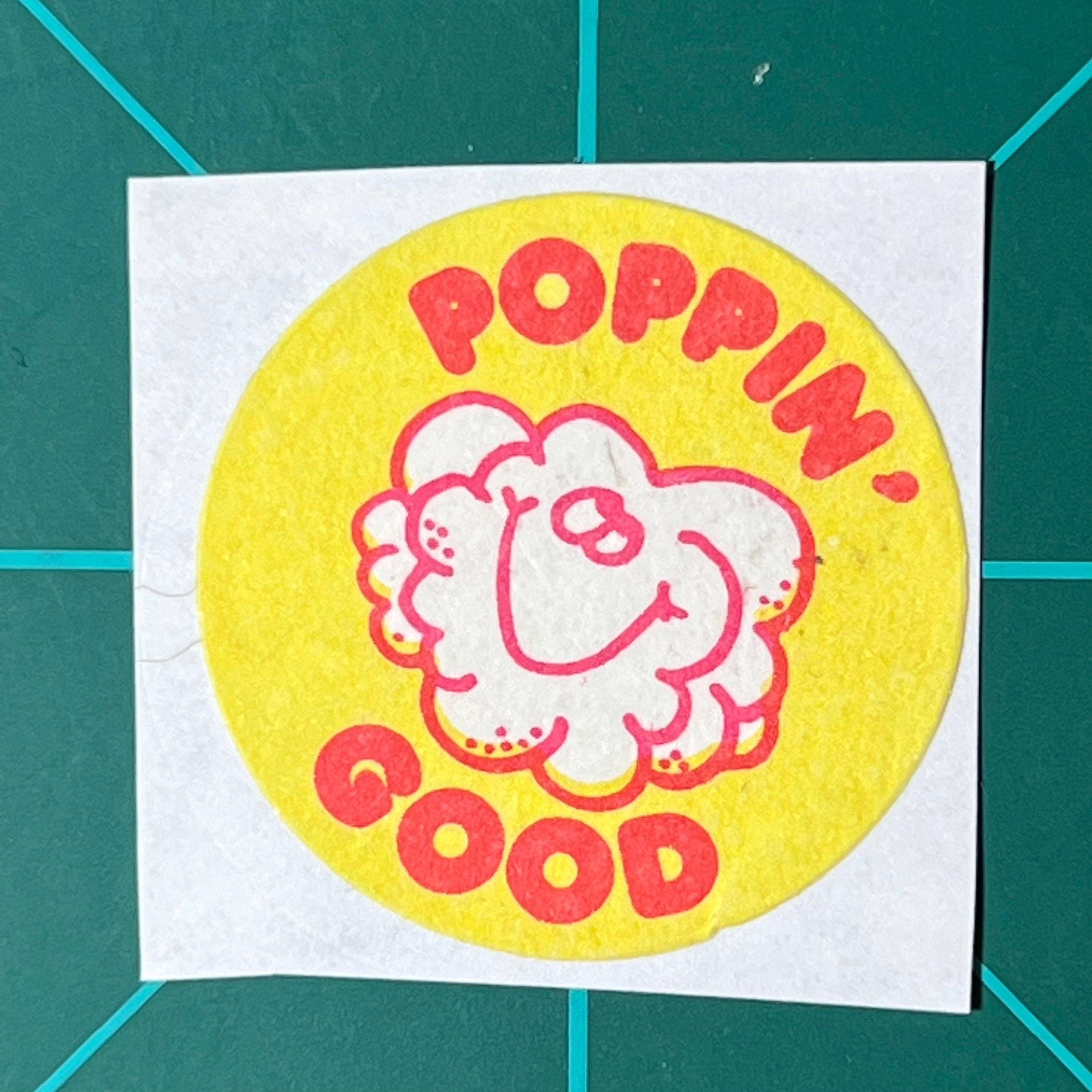 Vintage 80s Popcorn Stinky Sticker - Matte First Series Collectible