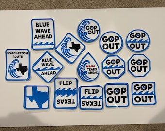 GOP OUT & Blue Wave Stickers