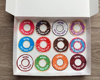 Disc Golf Labels (12) DONUTS - Personalized