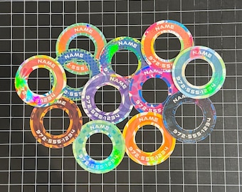 Disc Golf Labels - COLOR HOLO Designer Series MINI-sized - Personalized