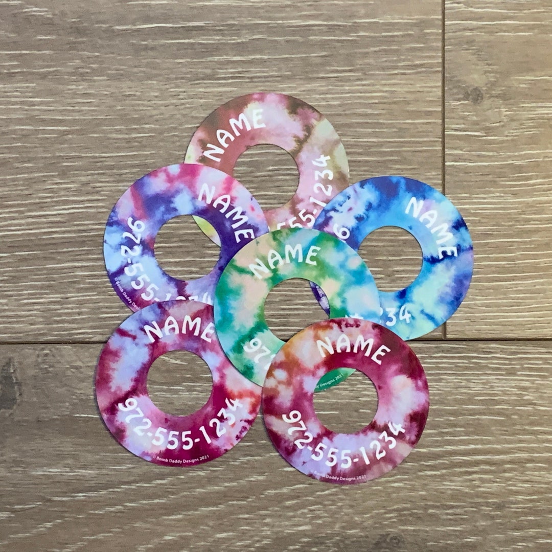 Disc Golf Labels 12 Tie Dye Series Personalized Etsy