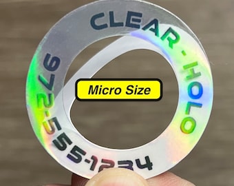 Disc Golf Labels - MICRO CLEAR HOLO - Personalized